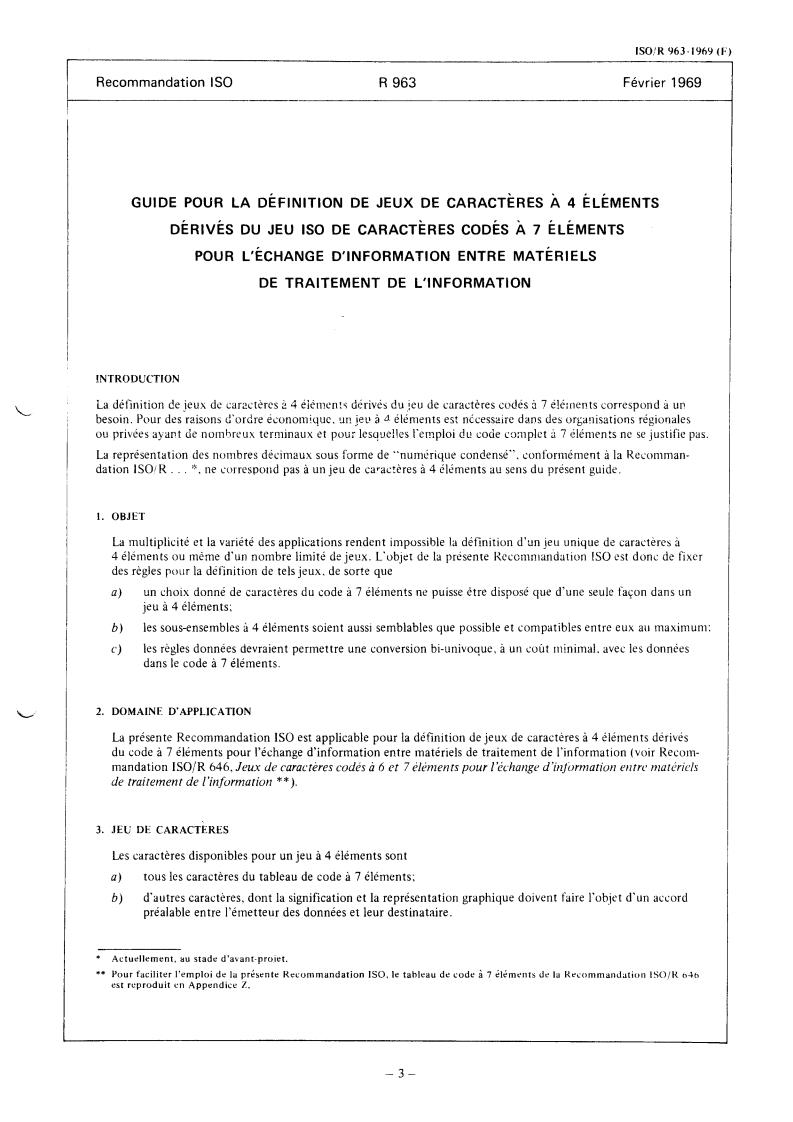 ISO/R 963:1969 ISO/R 963:1969 - Title missing - Legacy paper document
Released:1/1/1969 - Page 3 preview
