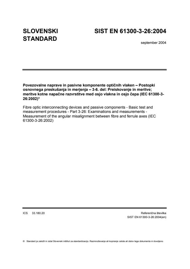 EN 61300-3-26:2002 EN 61300-3-26:2004 - Page 1 preview