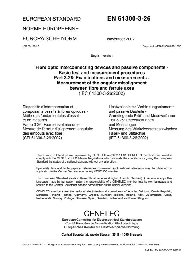 EN 61300-3-26:2002 EN 61300-3-26:2004 - Page 3 preview