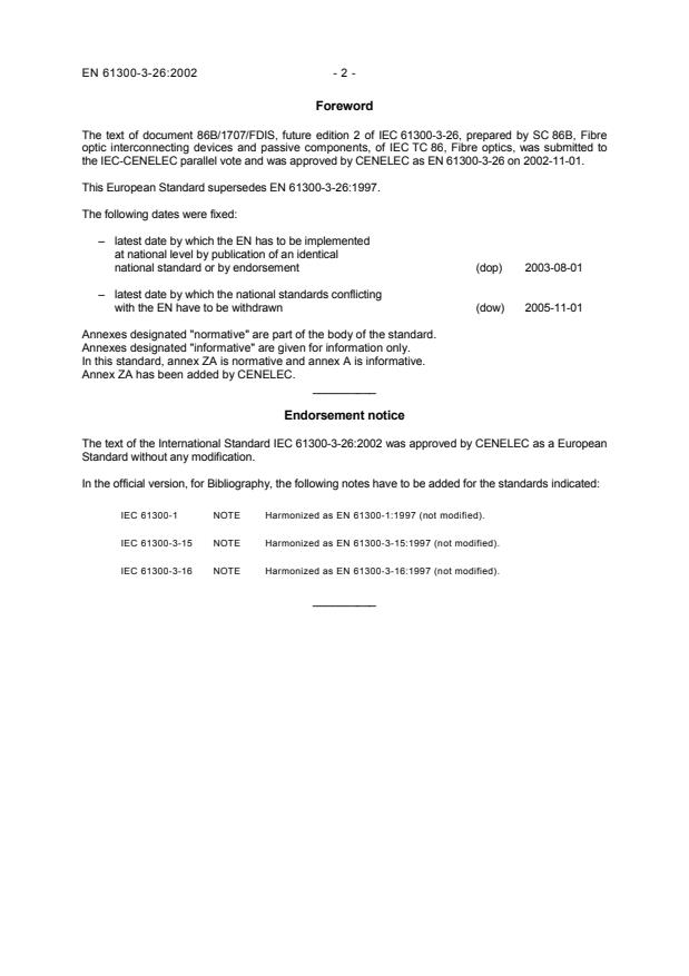 EN 61300-3-26:2002 EN 61300-3-26:2004 - Page 4 preview