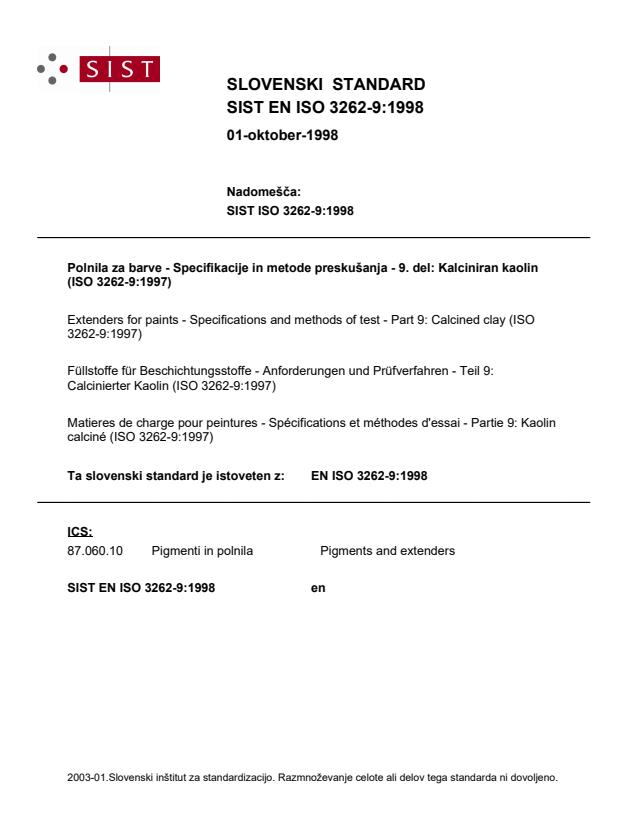 EN ISO 3262-9:1998