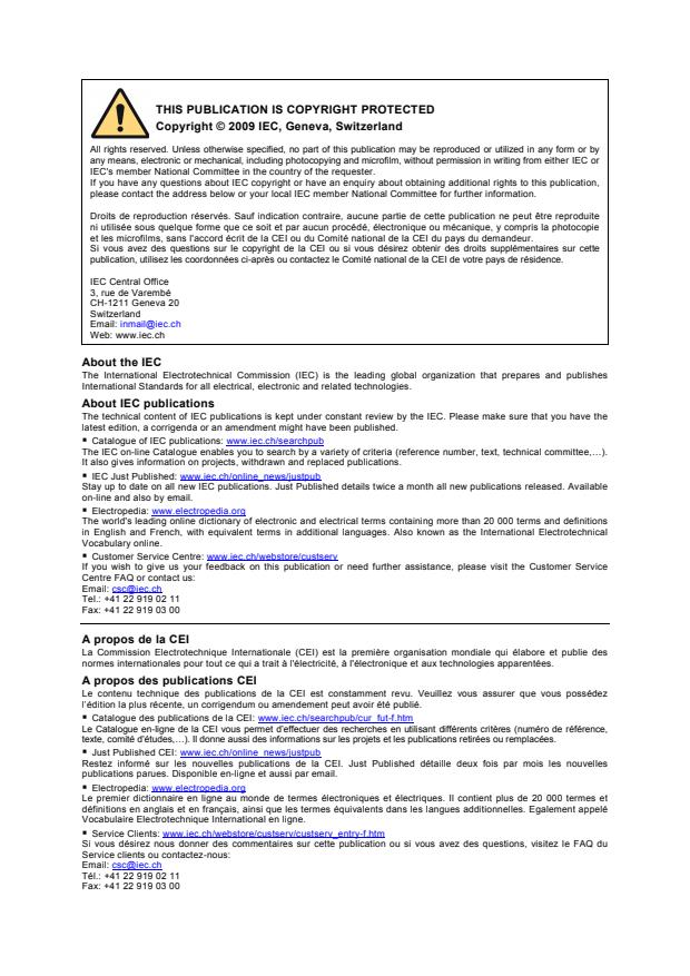 IEC 61987-10:2009 IEC 61987-10:2009 - Industrial-process measurement and control - Data structures and elements in process equipment catalogues - Part 10: List of Properties (LOPs) for Industrial-Process Measurement and Control for Electronic Data Exchange - Fundamentals - Page 2 preview