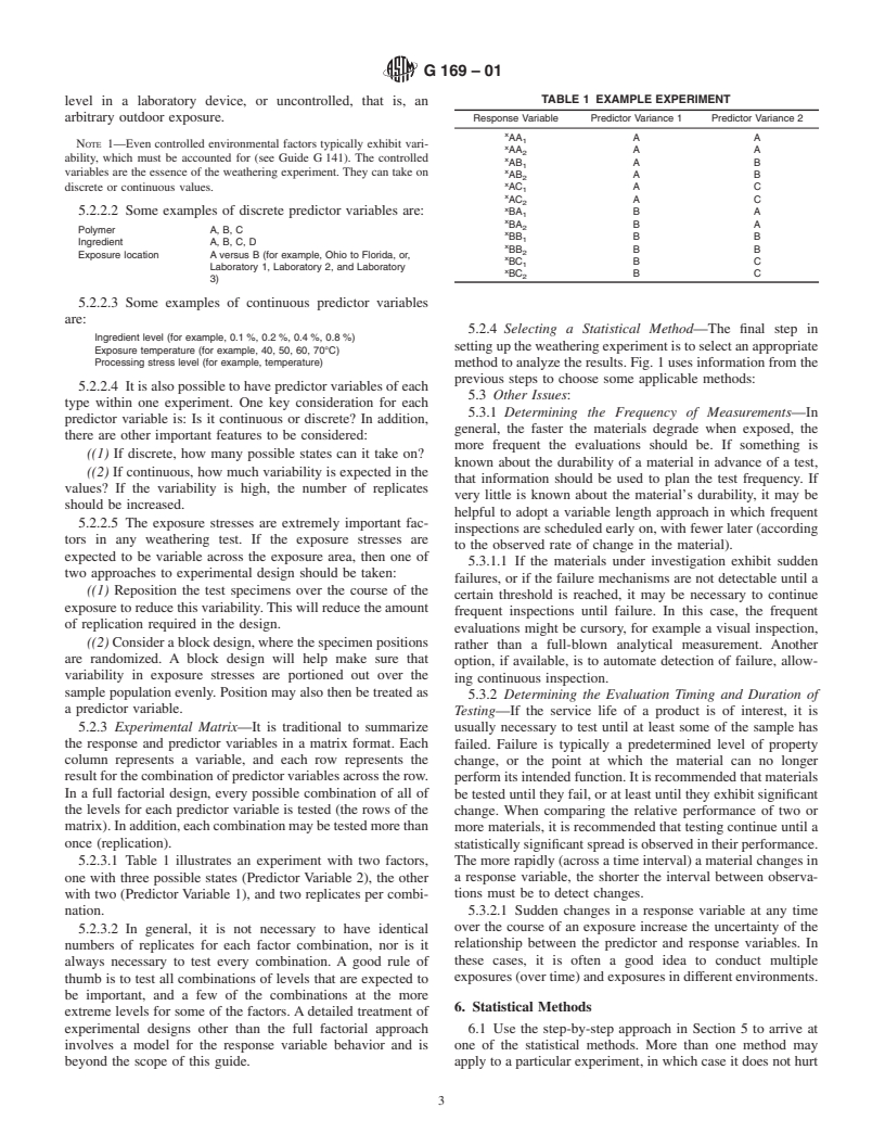 ASTM G169-01 - Standard Guide for Application of Basic Statistical Methods to Weathering Tests