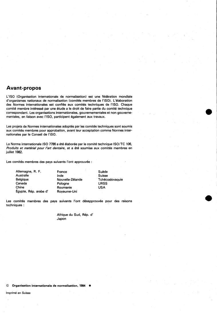 ISO 7786:1984 ISO 7786:1984 - Dental rotary instruments — Laboratory abrasive instruments
Released:8/1/1984 - Page 2 preview