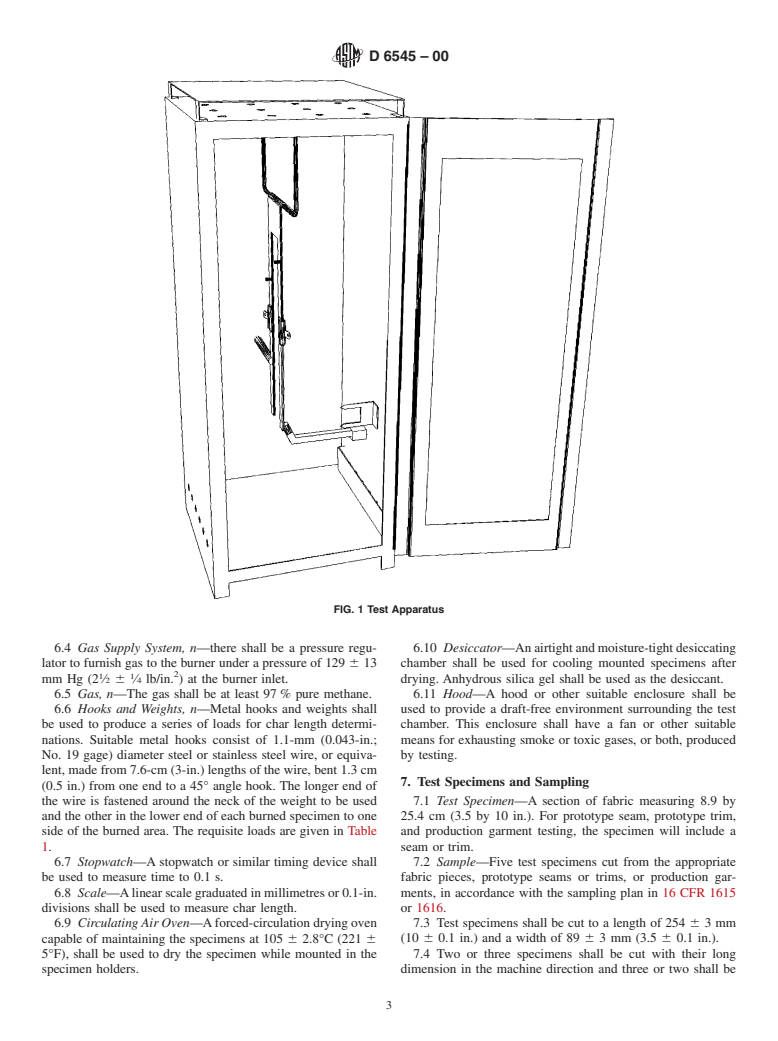 ASTM D6545-00 - Standard Test Method for Flammability of Textiles Used in Children's Sleepwear (Withdrawn 2009)