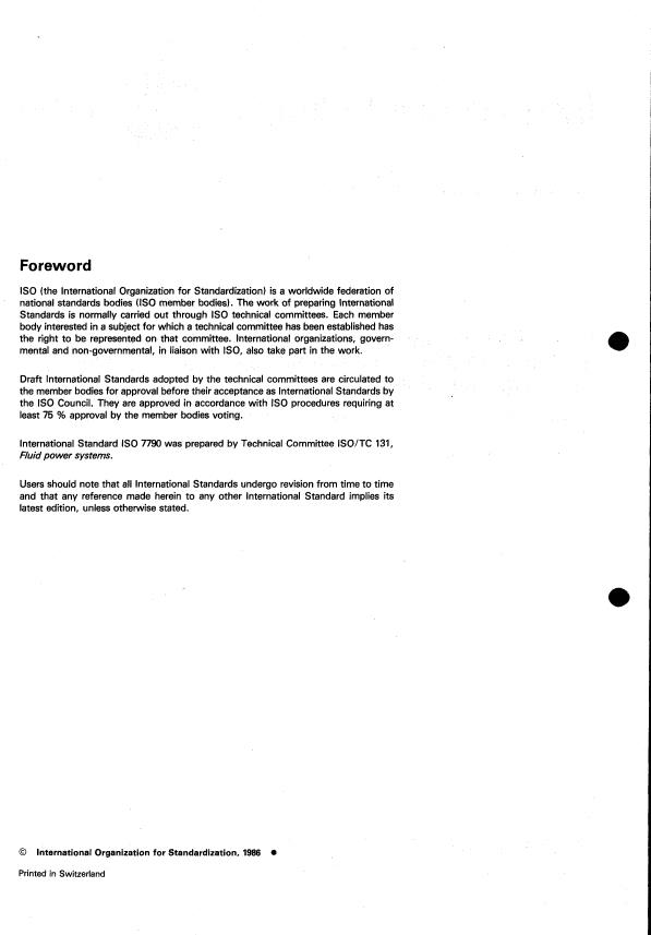 ISO 7790:1986 ISO 7790:1986 - Hydraulic fluid power -- Four-port modular stack valves and four-port directional control valves, sizes 03 and 05 -- Clamping dimensions - Page 2 preview