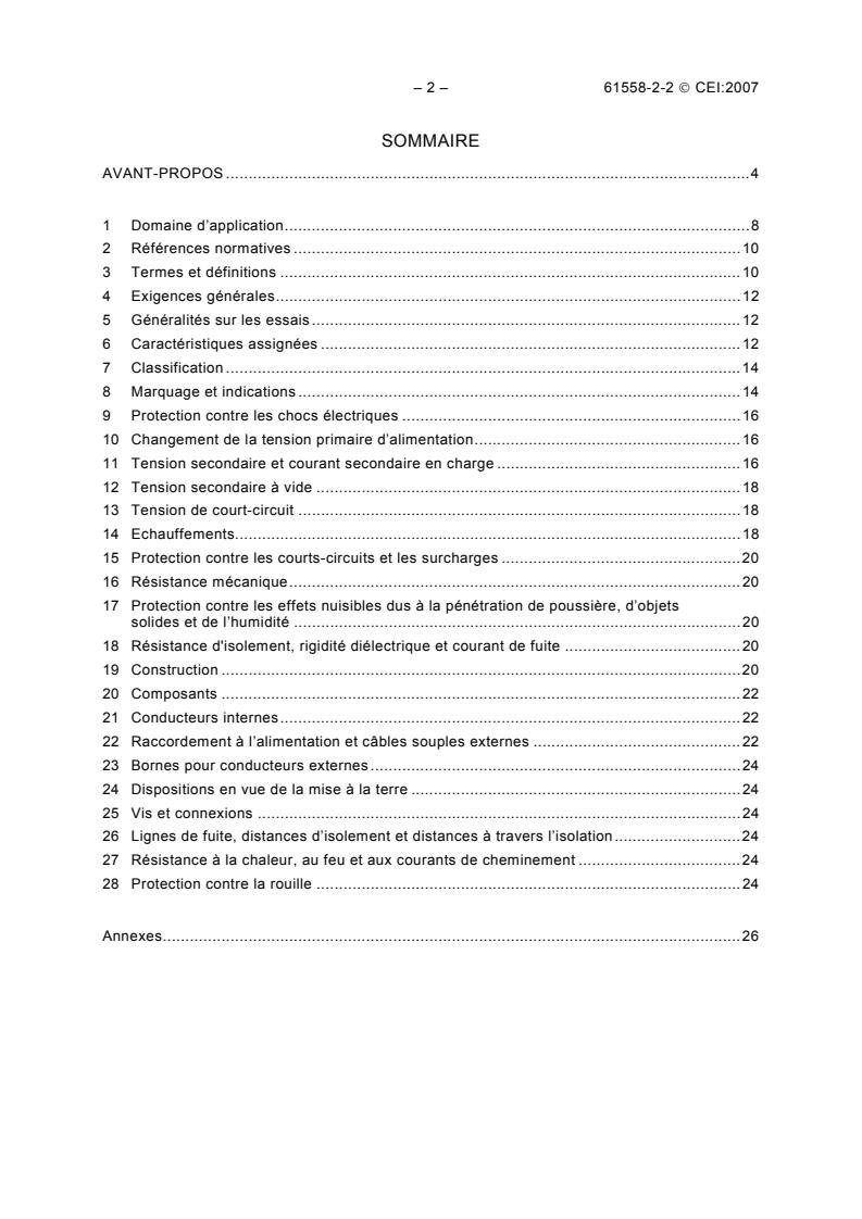IEC 61558-2-2:2007 IEC 61558-2-2:2007 - Safety of power transformers, power supplies, reactors and similar products - Part 2-2: Particular requirements and tests for control transformers and power supplies incorporating control transformers - Page 4 preview