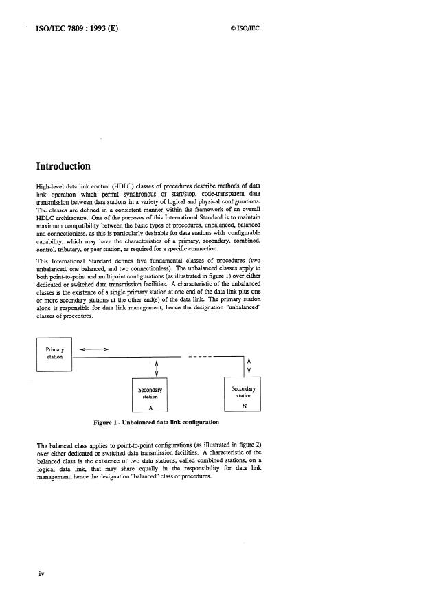ISO/IEC 7809:1993 ISO/IEC 7809:1993 - Information technology -- Telecommunications and information exchange between systems -- High-level data link control (HDLC) procedures -- Classes of procedures - Page 4 preview