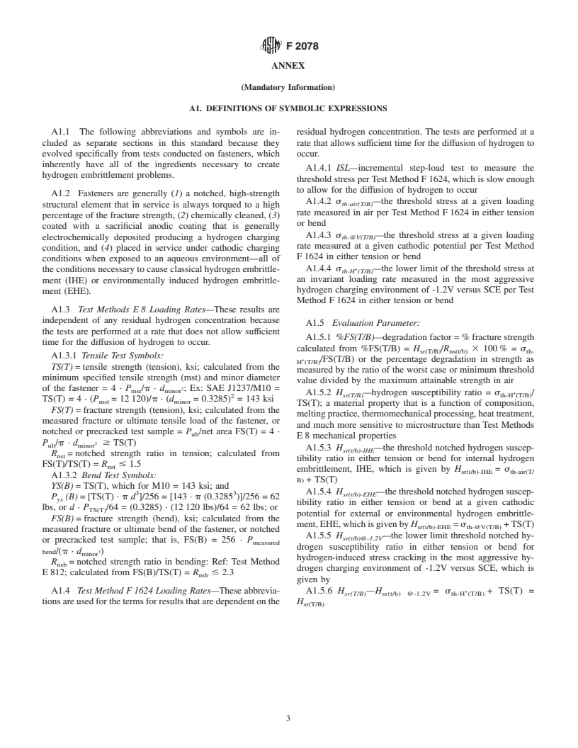 ASTM F2078-01 - Standard Terminology Relating to Hydrogen Embrittlement Testing