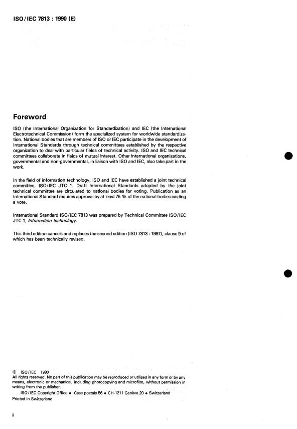ISO/IEC 7813:1990 ISO/IEC 7813:1990 - Identification cards -- Financial transaction cards - Page 2 preview