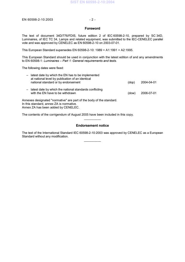 EN 60598-2-10:2003 EN 60598-2-10:2004 - Page 4 preview