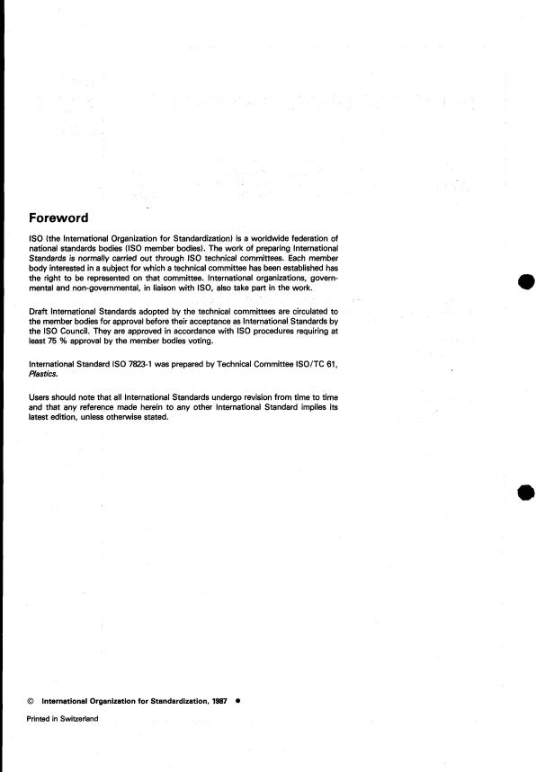 ISO 7823-1:1987 ISO 7823-1:1987 - Plastics -- Poly(methyl methacrylate) sheets -- Types, dimensions and characteristics - Page 2 preview