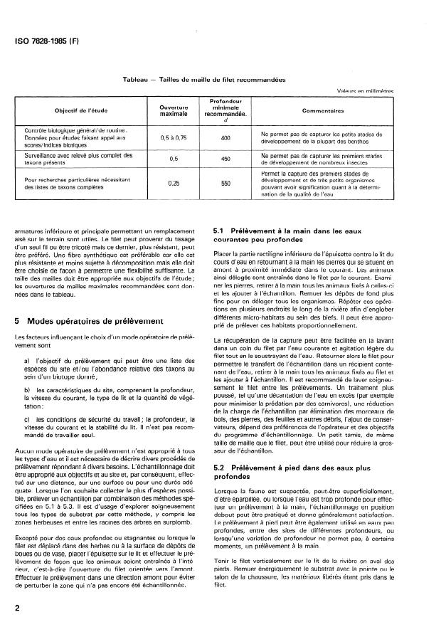 ISO 7828:1985 ISO 7828:1985 - Qualité de l'eau -- Méthodes d'échantillonnage biologique -- Guide pour le prélevement des macro-invertébrés benthiques a l'épuisette - Page 4 preview