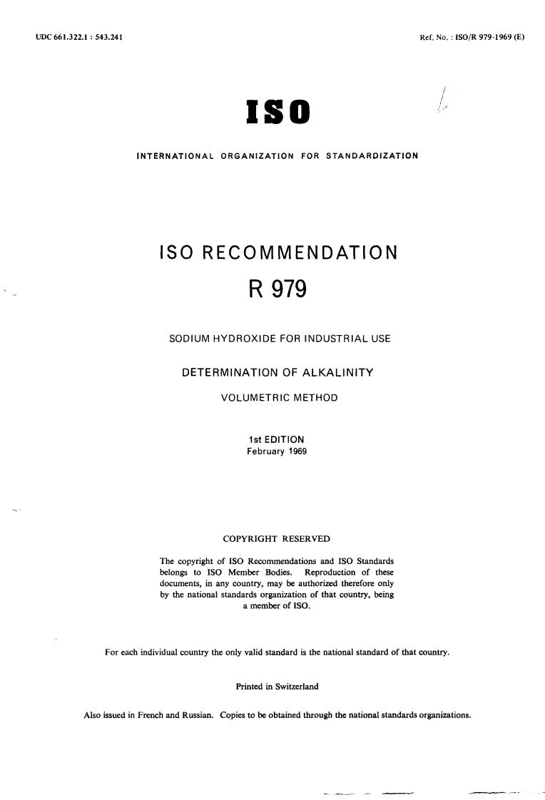 ISO/R 979:1969 - Title missing - Legacy paper document
Released:1/1/1969