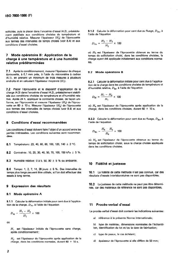 ISO 7850:1986 ISO 7850:1986 - Plastiques alvéolaires rigides -- Détermination du fluage en compression - Page 4 preview