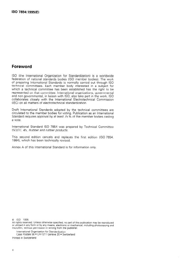 ISO 7854:1995 ISO 7854:1995 - Rubber- or plastics-coated fabrics -- Determination of resistance to damage by flexing - Page 2 preview