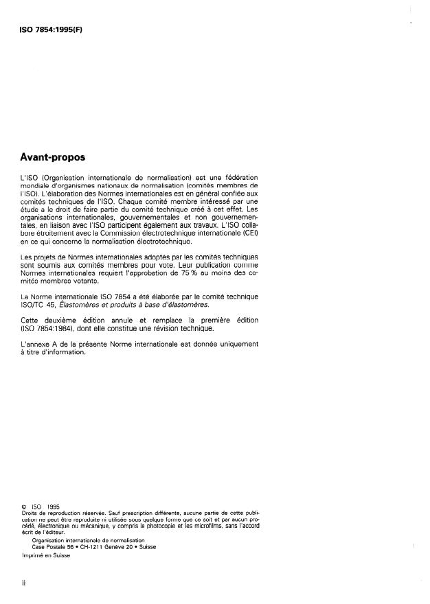 ISO 7854:1995 ISO 7854:1995 - Supports textiles revetus de caoutchouc ou de plastique -- Détermination de la résistance a la flexion - Page 2 preview