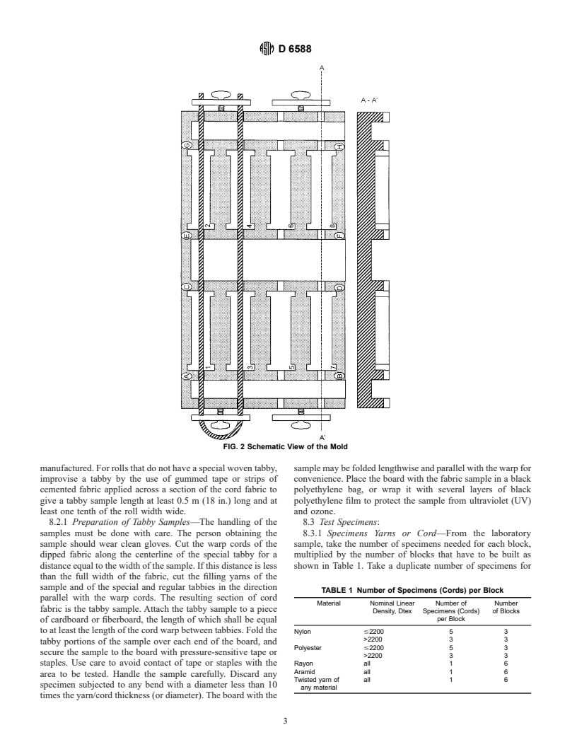 ASTM D6588-00 - Standard Test Method for Fatigue of Tire Cords