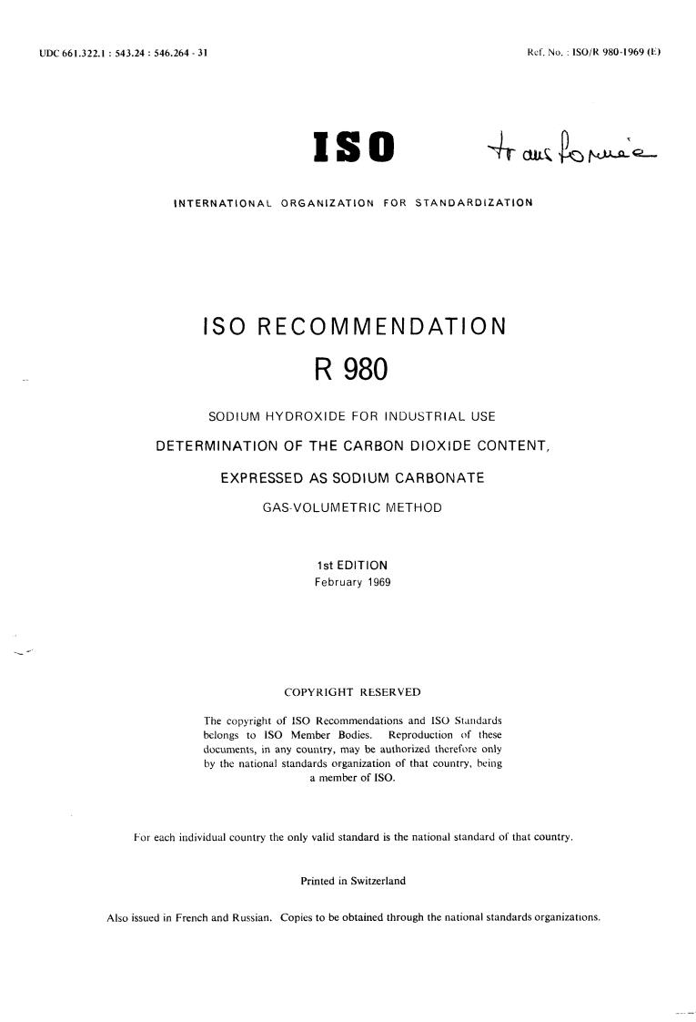 ISO/R 980:1969 - Title missing - Legacy paper document
Released:1/1/1969