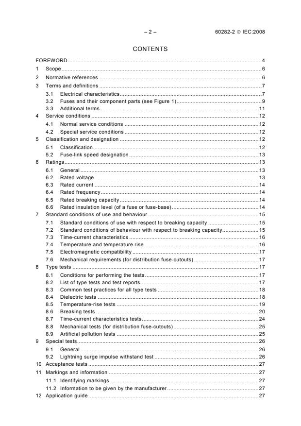 IEC 60282-2:2008 IEC 60282-2:2008 - High-voltage fuses - Part 2: Expulsion fuses - Page 4 preview