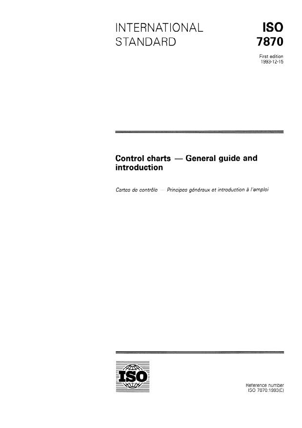 ISO 7870:1993 - Control charts -- General guide and introduction