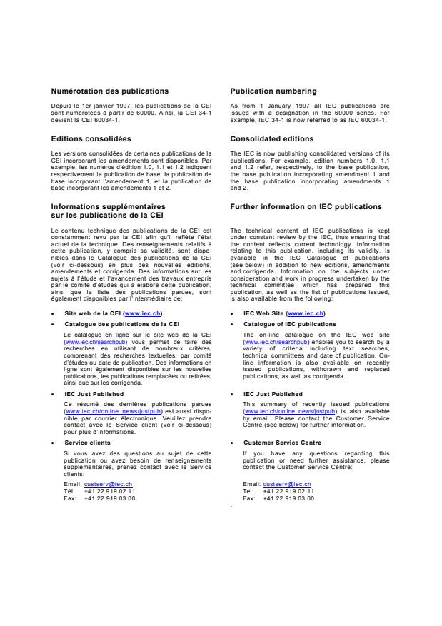 IEC TR 62263:2005 IEC TR 62263:2005 - Live working - Guidelines for the installation and maintenance of optical fibre cables on overhead power lines - Page 2 preview