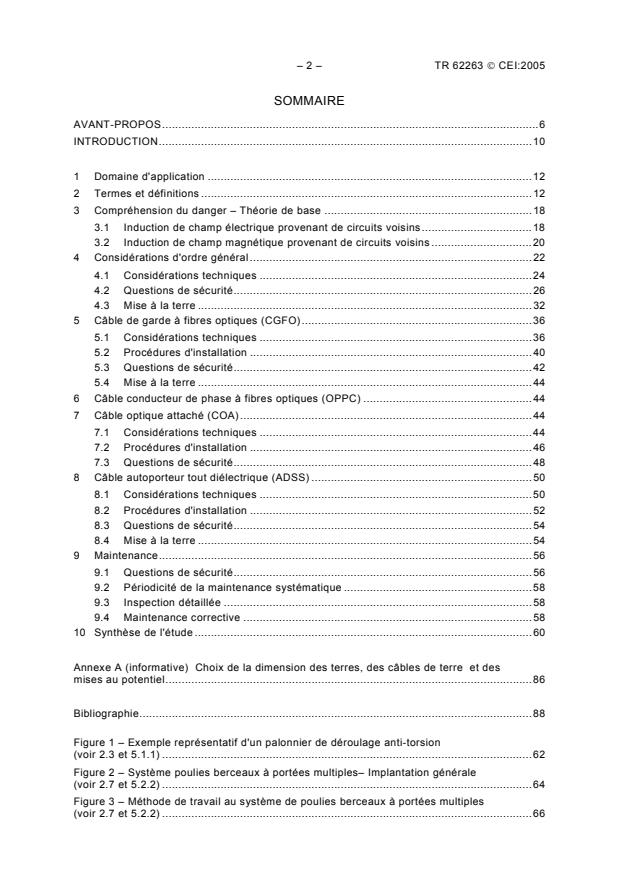 IEC TR 62263:2005 IEC TR 62263:2005 - Live working - Guidelines for the installation and maintenance of optical fibre cables on overhead power lines - Page 4 preview