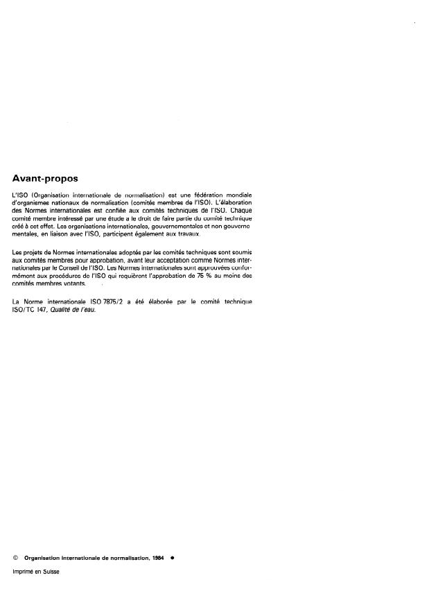 SIST ISO 7875-2:1996 ISO 7875-2:1984 - Qualité de l'eau -- Dosage des agents de surface - Page 2 preview