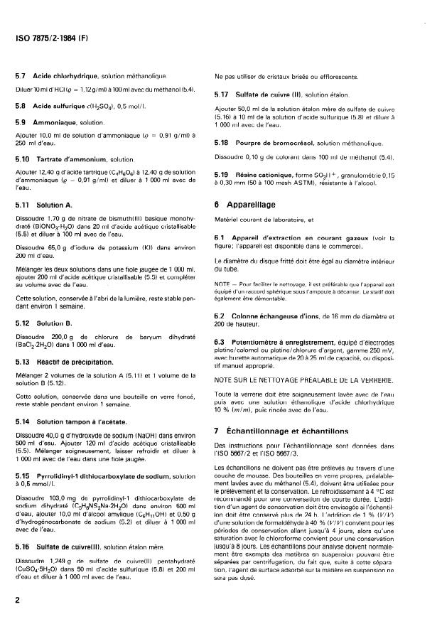 SIST ISO 7875-2:1996 ISO 7875-2:1984 - Qualité de l'eau -- Dosage des agents de surface - Page 4 preview