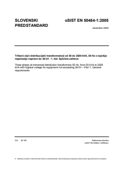 EN 50464-1:2005 - Page 1 preview