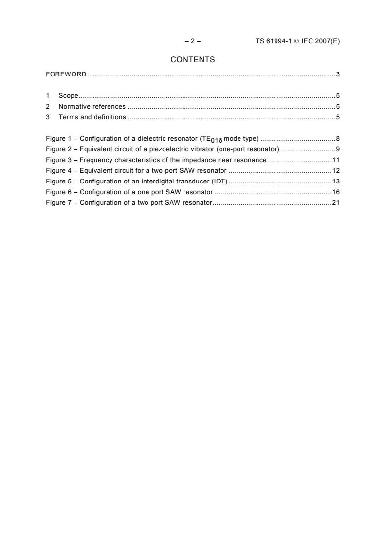 IEC TS 61994-1:2007 IEC TS 61994-1:2007 - Piezoelectric and dielectric devices for frequency control and selection - Glossary - Part 1: Piezoelectric and dielectric resonators - Page 4 preview