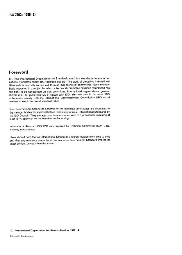 ISO 7892:1988 ISO 7892:1988 - Vertical building elements -- Impact resistance tests -- Impact bodies and general test procedures - Page 2 preview