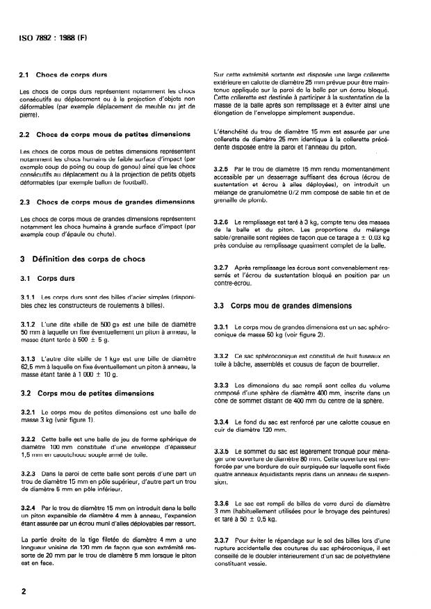 ISO 7892:1988 ISO 7892:1988 - Ouvrages verticaux des constructions -- Essais de résistance aux chocs -- Corps de chocs et modalités des essais de choc - Page 4 preview
