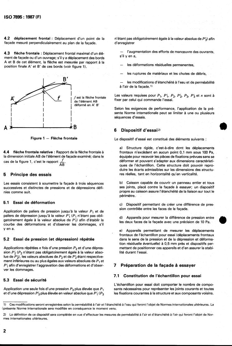 ISO 7895:1987 - Facades made of components — Tests for resistance to