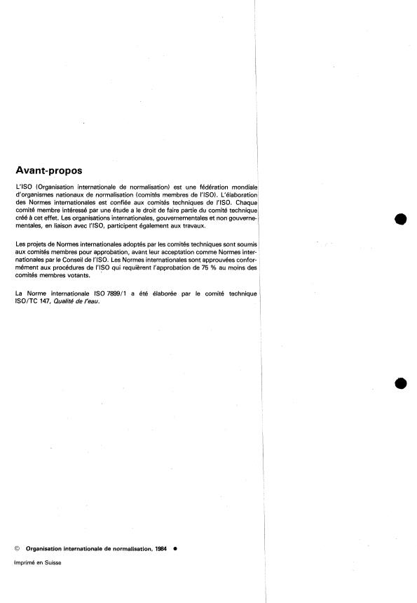 ISO 7899-1:1984 ISO 7899-1:1984 - Qualité de l'eau -- Recherche et dénombrement des streptocoques fécaux - Page 2 preview