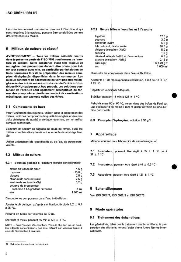 ISO 7899-1:1984 ISO 7899-1:1984 - Qualité de l'eau -- Recherche et dénombrement des streptocoques fécaux - Page 4 preview