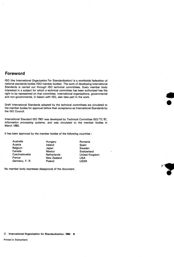 ISO 7901:1984 ISO 7901:1984 - Information processing -- Unrecorded, hard-sectored, 130 mm (5.25 in) flexible disk cartridges, one or two-sided use -- Dimensional, physical, and magnetic characteristics - Page 2 preview