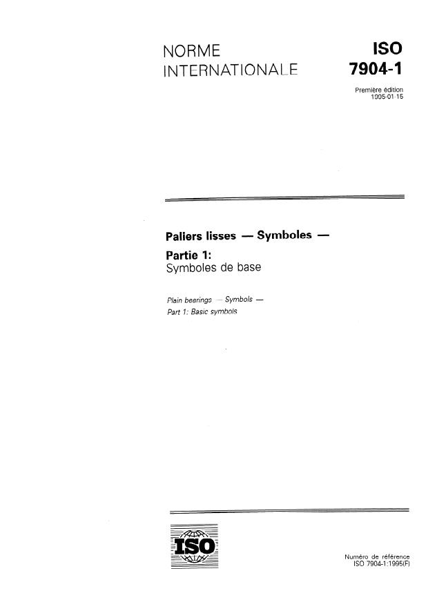 ISO 7904-1:1995 - Paliers lisses -- Symboles