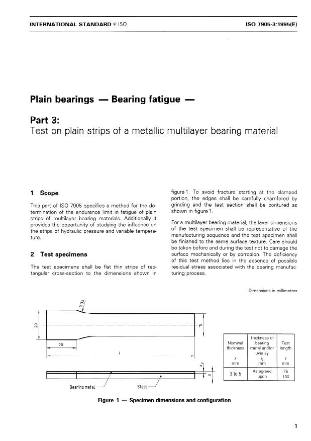 ISO 7905-3:1995 - Plain bearings -- Bearing fatigue