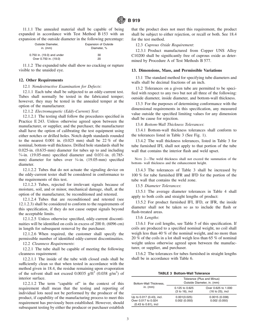 ASTM B919-01 - Standard Specification for Welded Copper Heat Exchanger Tubes With Internal Enhancement