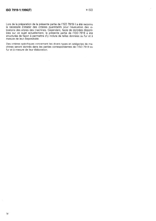 ISO 7919-1:1996 ISO 7919-1:1996 - Vibrations mécaniques des machines non alternatives -- Mesurages sur les arbres tournants et criteres d'évaluation - Page 4 preview