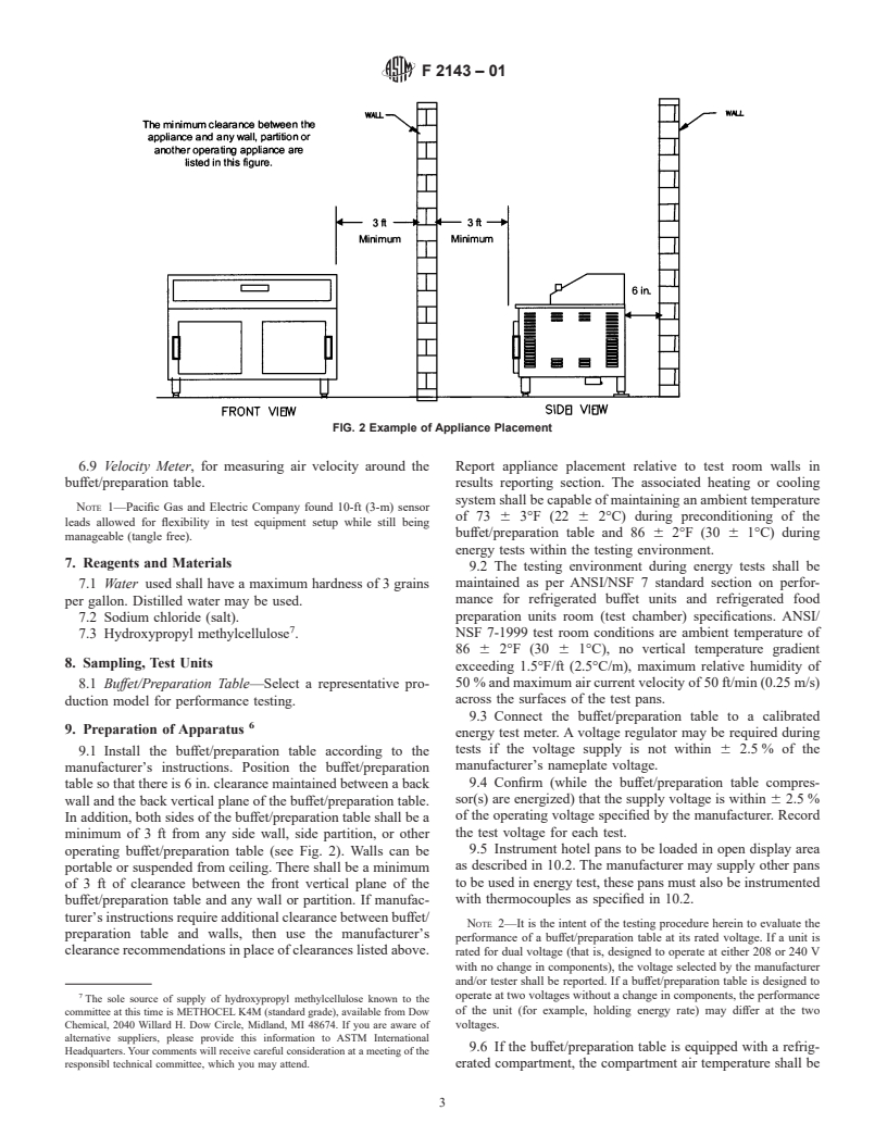 ASTM F2143-01 - Standard Test Method for Performance of Refrigerated Buffet and Preparation Tables