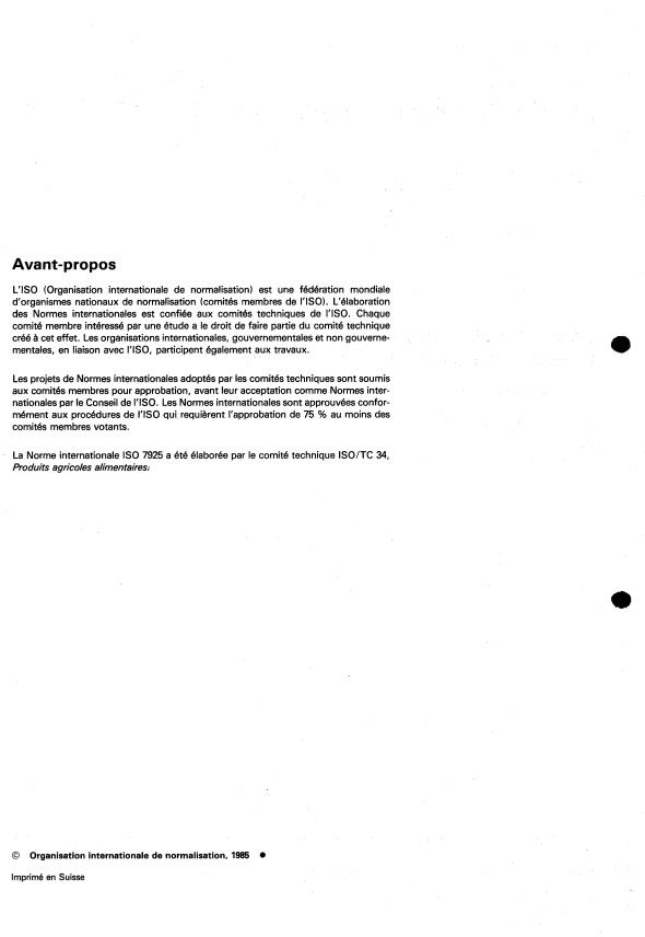 ISO 7925:1985 ISO 7925:1985 - Origan séché (Origanum vulgare Linnaeus) -- Feuilles entieres ou en poudre -- Spécifications - Page 2 preview