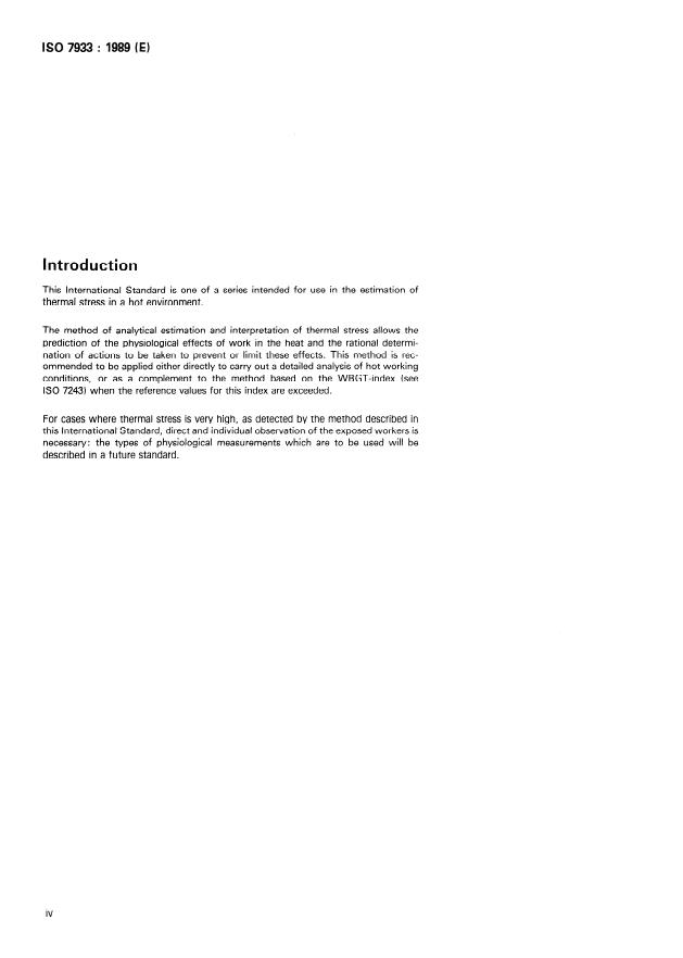 ISO 7933:1989 ISO 7933:1989 - Hot environments -- Analytical determination and interpretation of thermal stress using calculation of required sweat rate - Page 4 preview