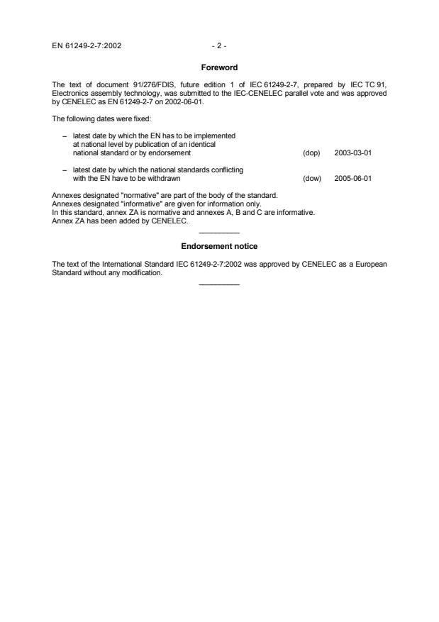 EN 61249-2-7:2002 EN 61249-2-7:2003 - Page 4 preview