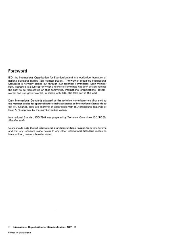ISO 7948:1987 ISO 7948:1987 - Woodworking machines -- Routing machines -- Nomenclature and acceptance conditions - Page 2 preview