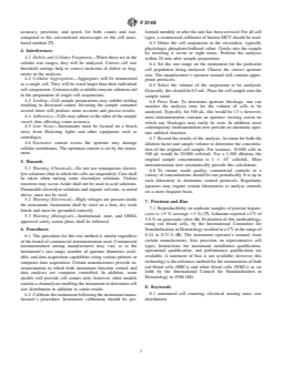 ASTM F2149-01 - Standard Test Method for Automated Analyses of Cells—the Electrical Sensing Zone Method of Enumerating and Sizing Single Cell Suspensions