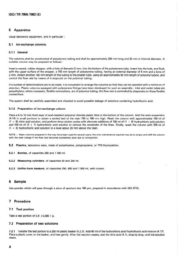 ISO/TR 7955:1982 ISO/TR 7955:1982 - Ferroniobium -- Determination of niobium content -- Gravimetric method - Page 4 preview