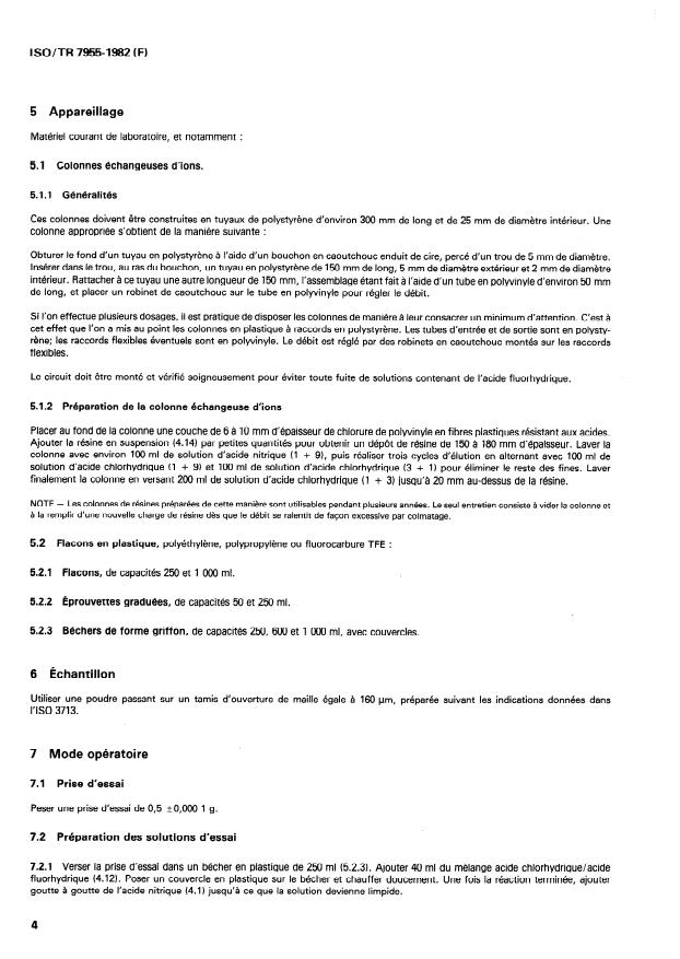 ISO/TR 7955:1982 ISO/TR 7955:1982 - Ferro-niobium -- Dosage du niobium -- Méthode gravimétrique - Page 4 preview
