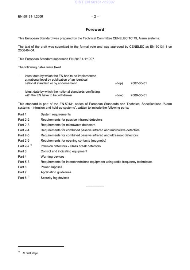 EN 50131-1:2006 EN 50131-1:2007 - Page 4 preview